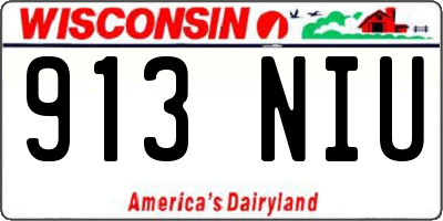 WI license plate 913NIU