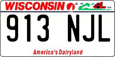 WI license plate 913NJL