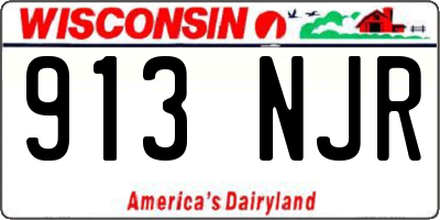 WI license plate 913NJR