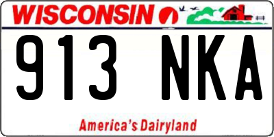 WI license plate 913NKA