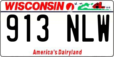 WI license plate 913NLW