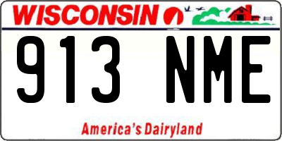 WI license plate 913NME