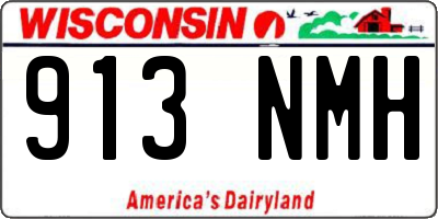 WI license plate 913NMH