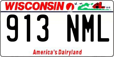 WI license plate 913NML