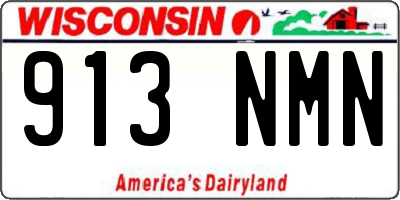 WI license plate 913NMN