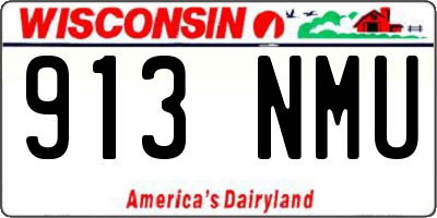 WI license plate 913NMU