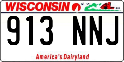WI license plate 913NNJ