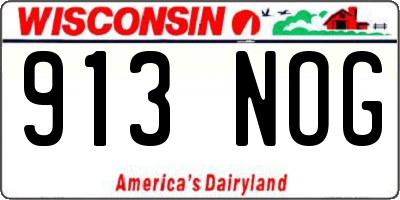 WI license plate 913NOG