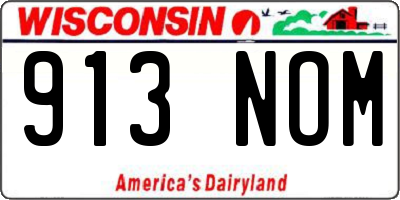 WI license plate 913NOM