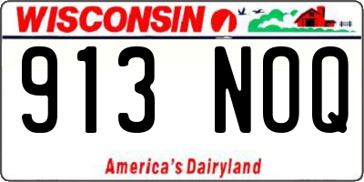 WI license plate 913NOQ