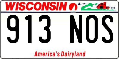 WI license plate 913NOS