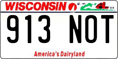 WI license plate 913NOT