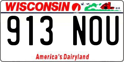 WI license plate 913NOU