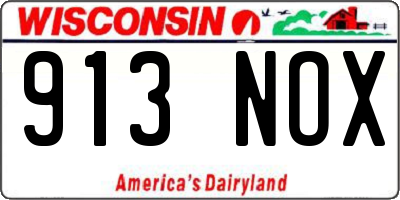 WI license plate 913NOX