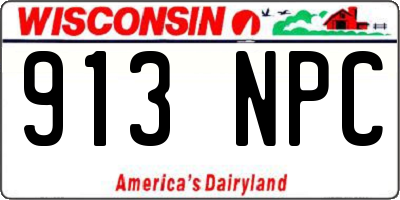 WI license plate 913NPC