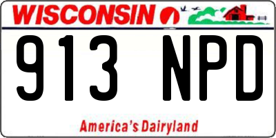 WI license plate 913NPD