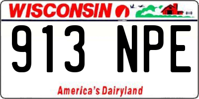 WI license plate 913NPE