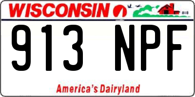 WI license plate 913NPF