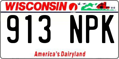 WI license plate 913NPK
