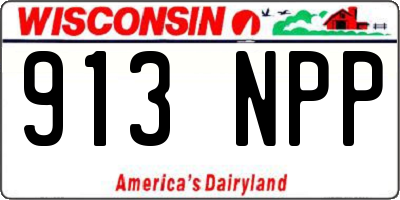 WI license plate 913NPP