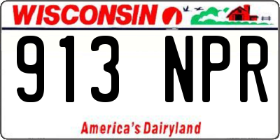 WI license plate 913NPR