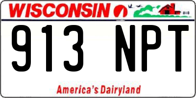WI license plate 913NPT