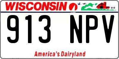 WI license plate 913NPV