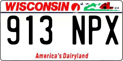 WI license plate 913NPX