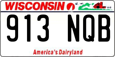 WI license plate 913NQB
