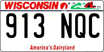 WI license plate 913NQC