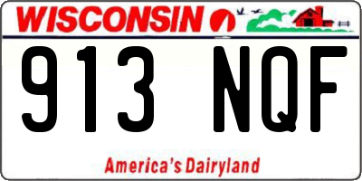WI license plate 913NQF