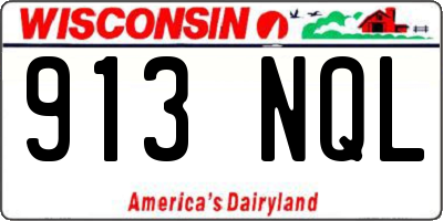 WI license plate 913NQL