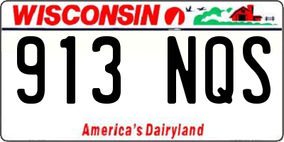 WI license plate 913NQS