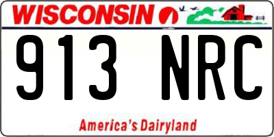 WI license plate 913NRC