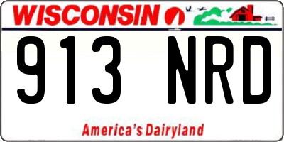 WI license plate 913NRD