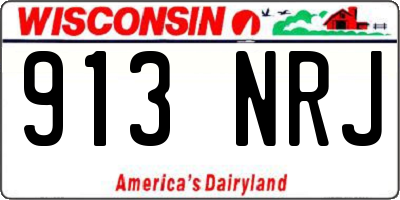 WI license plate 913NRJ