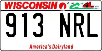 WI license plate 913NRL
