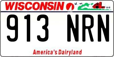 WI license plate 913NRN