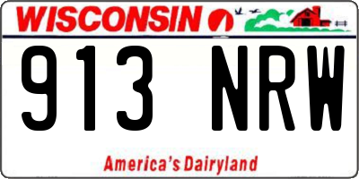 WI license plate 913NRW