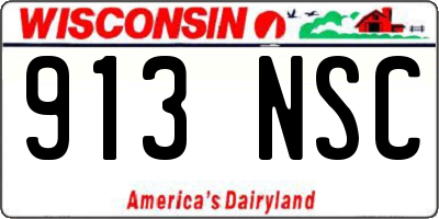 WI license plate 913NSC