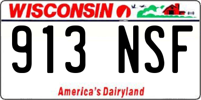 WI license plate 913NSF