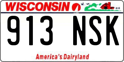 WI license plate 913NSK