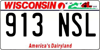 WI license plate 913NSL