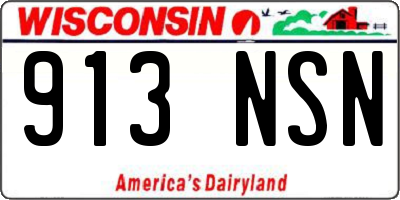 WI license plate 913NSN