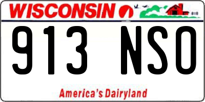 WI license plate 913NSO