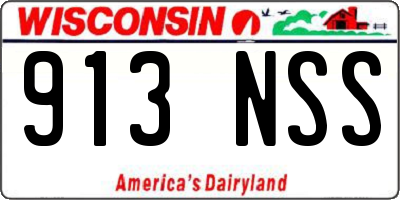 WI license plate 913NSS
