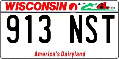 WI license plate 913NST