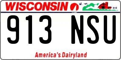 WI license plate 913NSU