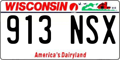 WI license plate 913NSX