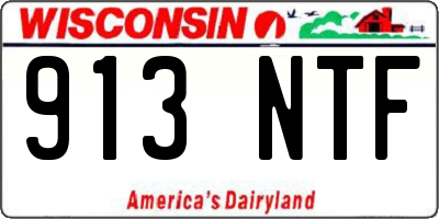 WI license plate 913NTF